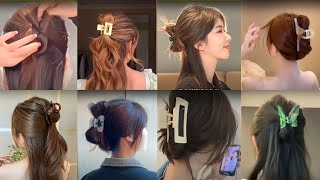 How To Put Your Hair Up In A Claw Clip💖Easy Claw Clip Half Up hairstyle [upl. by Alohs]