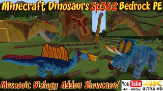 Mesozoic Biology Addon Showcase 4K 60FPS Minecraft Bedrock PE Mods Minecraft Dinosaurs Ep362 [upl. by Johannah]