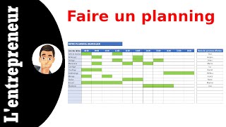 Faire un planning JournalierHebdomadaire sur Excel [upl. by Siram]