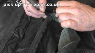 Leather Bikers Jacket Zip Repair wwwpickupmyrepaircouk [upl. by Mohorva30]