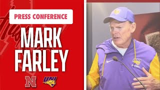 Northern Iowa head coach Mark Farley talks after loss to Nebraska [upl. by Ainecey]