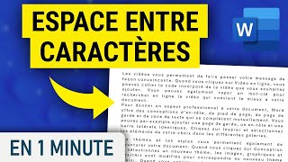 Comment ajuster lespace entre les caractères sur Word [upl. by Ethelda833]