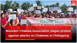 Mizoram Chakma Association stages protest against attacks on Chakmas in Chittagong [upl. by Nola]