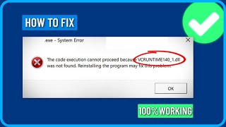 How to Fix VCRUNTIME1401dll Was Not Found or Is Missing in Windows 111087 [upl. by Enal263]