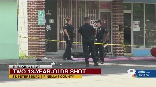 Two 13yearolds hospitalized in shooting at St Pete convenience store [upl. by Casta]