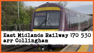 East Midlands Railway 170 530 arriving at Collingham 261024 [upl. by Dnomse952]