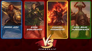 Commander VS Archenemy Gideon Nissa Chandra vs Nicol Bolas [upl. by Grussing543]