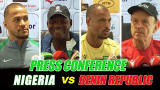 NIGERIA VS BENIN REPUBLIC  2025 AFCON Qualifiers PRESS CONFERENCE Eguavoen Ekong Rohr Mounie [upl. by Oicatsana]