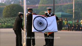 Indian flag folding ceremony followed by Saare Jahan Se Achha [upl. by Khajeh]