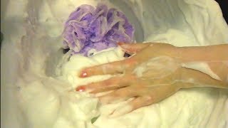 ASMR Thic SOAP FOAM Sounds Lather Sudsy water Loofah scratching sponges Soapy tingles triggers [upl. by Ellehsim984]