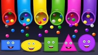 Learn Shapes for Toddlers Kids Babies with A Lot of Candy Surprise Eggs [upl. by Ariamat177]