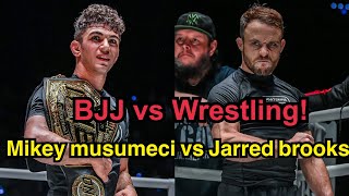 BJJ vs Wrestling Mikey musumeci vs Jarred brooks Full Fight ONE Fight Night 13 [upl. by Nyltiac]