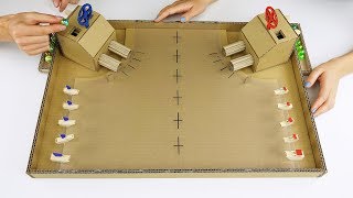 DIY Warship Battle Marble Board Game from Cardboard at Home [upl. by Allimac]