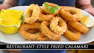 Making RestaurantStyle Fried Calamari at Home  Calamares Fritos Recipe [upl. by Mahmoud964]