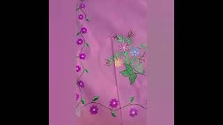 flowers painting sador mekhla frabic painting [upl. by Eciruam]