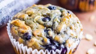 Blueberry Yogurt Oat Muffins [upl. by Enotna]