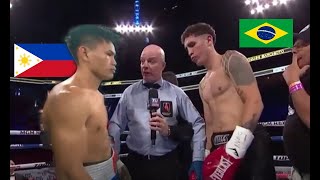 FIGHT DAY WELJUN MINDORO VS LUCAS DE ABREU FIGHT HIGHLIGHTS [upl. by Ydnec]