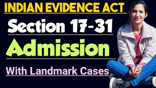 Admission in indian evidence act notes in hindi  Section 17 to 31 of indian evidence act in hindi [upl. by Liagaba]