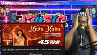 Kusu Kusu Song Ft Nora Fatehi MUSIC VIDEO REACTIONSatyameva Jayate 2John A Divya KTanishk B Za [upl. by Llerehs]