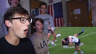 NFL FANS React to Hardest Rugby Hits [upl. by Rothstein]