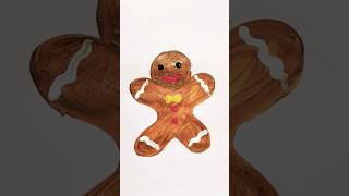 Gingerbread Man Acrylic Painting For Kids gingerbread christmas painting trending shorts [upl. by Blayze]