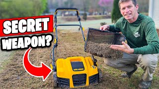 Dethatching and Scarifying Lawn  Explanation and Demo [upl. by Ferino441]