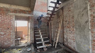 Duplex staircase with iron plateshow to make duplex house stairshome stairssingle m s tube stairs [upl. by Natsreik]