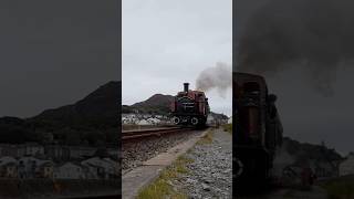 Double Fairlie POWERS across the cob train railway steamengine [upl. by Anyel358]