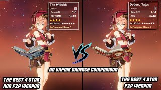 The Widsith vs Dodoco Tales Damage Comparison Refinement Rank 5  Genshin Impact [upl. by Eytteb217]