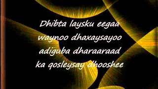 Somali Lyrics Song  Heestii  Dhab Ufiirso  Codadkii  Birimo Iyo Kooshin [upl. by Aitahs]