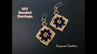 DIY Beaded EarringsHow to make beaded earrings 💞 [upl. by Aracot]