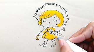 Drawing Funko Pop Morton Salt Girl from Ad Icons Morton [upl. by Moureaux]