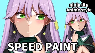 Dibujando Chica Anime 》 Ninja Lila 》 Estilo Anime SPEEDPAINT [upl. by Acinonrev551]