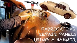 Timelapse AustinHealey Frogeye Sprite Build Ep1 Fabricating Repair Panels Using a Hammer [upl. by Nata94]