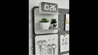 Felt board photo wall message board combination perforation free storage shelf [upl. by Oigroig]