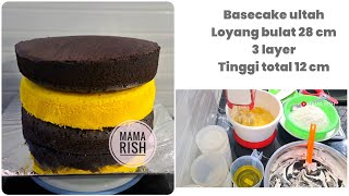 resep blackforest kukus amp bolu kukus vanilla base cake kue ulang tahun loyang bulat 28 tinggi 12cm [upl. by Showker]