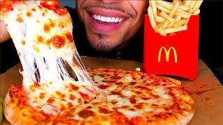 ASMR  Cheesiest Cheese Pizza McDonald’s French Fries  Eating Show Mouth Sounds  No Talking Mukban [upl. by Wanda]