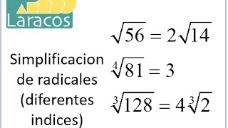 Simplificacion de radicales diferentes indices [upl. by Nivrae884]