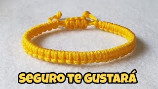 ESTA PULSERA DE HILO ES UN ESTILO MUY FÁCIL Y RÁPIDO DE HACER  TUTORIAL PASO A PASO DIY [upl. by Annaoi]