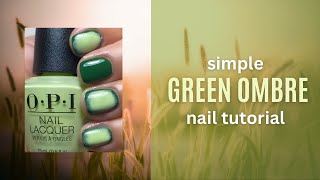 Simple Green Ombre Nail Tutorial [upl. by Ivette370]