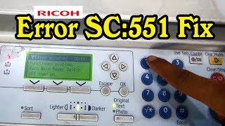 Error SC 551 Fix with in 10 Second Ricoh MP 1500 MP2000 MP1600 [upl. by Nnylyt935]