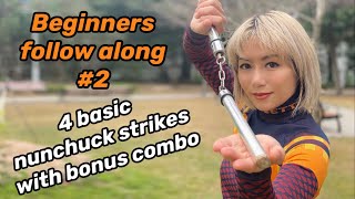 How to use nunchucks 2  5 basic nunchaku strikes beginners follow along [upl. by Ettessil21]