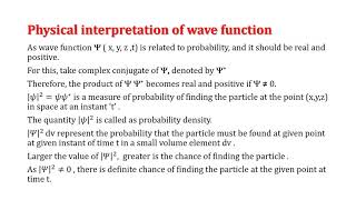 Physical Interpretation of Wave Function and Its Conditions [upl. by Notnek]