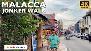 4K 60fps HDR MALACCA  Jonker Walk streets walk  December 2023  Malaysia Walking Tour [upl. by Ahsinra479]