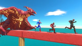 Dont Let Rodan Catch You  Superhero Challenge  Animal Revolt Battle Simulator [upl. by Genesia]