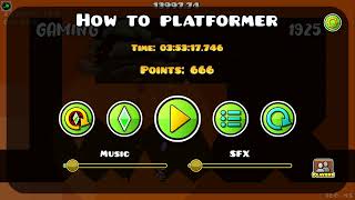 BEATING THE LONGEST PLATFORMER LEVEL Geometry Dash How to Platformer [upl. by Pass742]