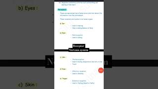 Receptor olfactorygustatoryphotoreceptorthermoreceptors class10 science control amp coordination [upl. by Eelyam]