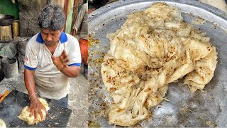 Original PITAI PARATHA of Kolkata 12Rs Only😱पीट पीट कर बनाया जाता है ये परांठा😳 Indian Street Food [upl. by Gaspar]