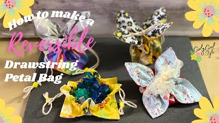 DIY Drawstring Petal Bag Including Reversible Style [upl. by Mihalco109]