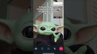 Baby Yoda arkadaşıyla görüntülü konuşuyor 😂  Baby Yoda babyyoda [upl. by Ahsiuqram351]